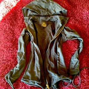 Black cotton corset style hoodie